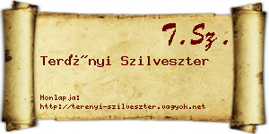 Terényi Szilveszter névjegykártya