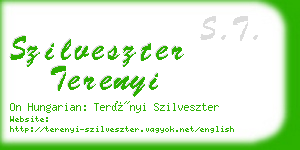 szilveszter terenyi business card